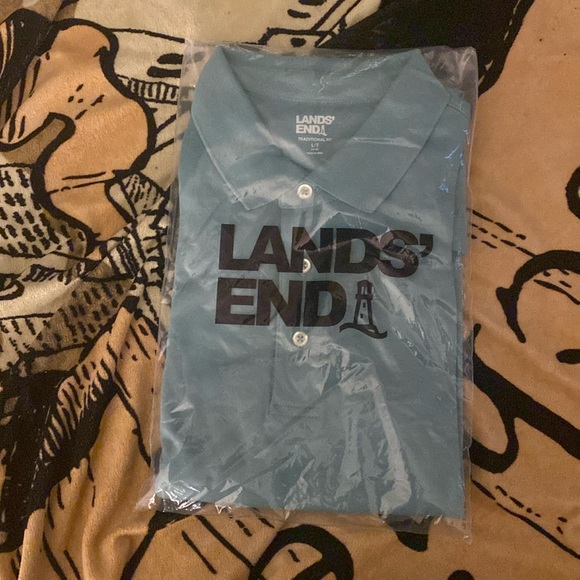 Lands' End Other - NWT lands end teal long sleeve polo shirt size large